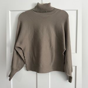 Pink Rose Cropped Turtleneck Sweater